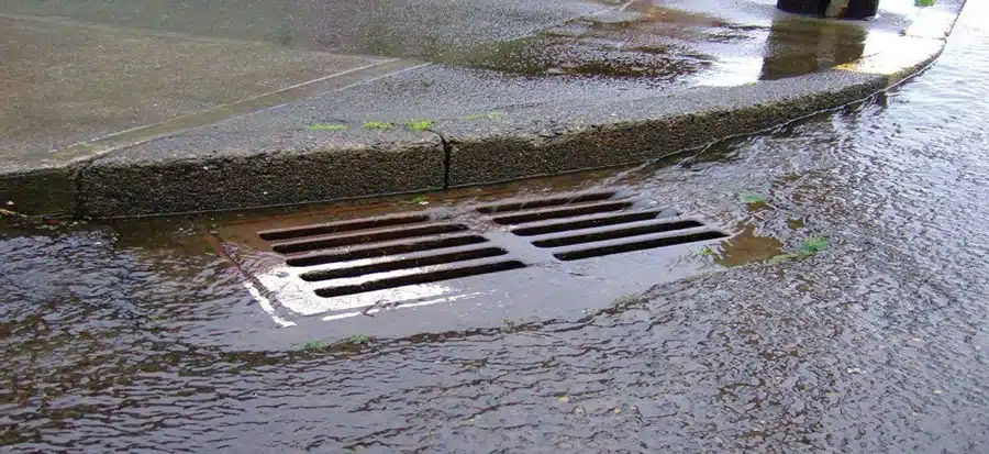 blocked stormwater drain